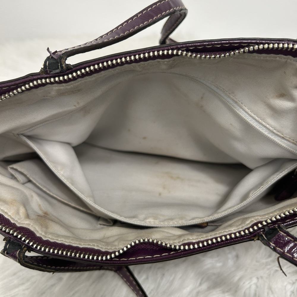 Coach 1941 est. No. 1260- F20018 Purple Canvas w/Leather trim Signature Stripe - Picture 13 of 14